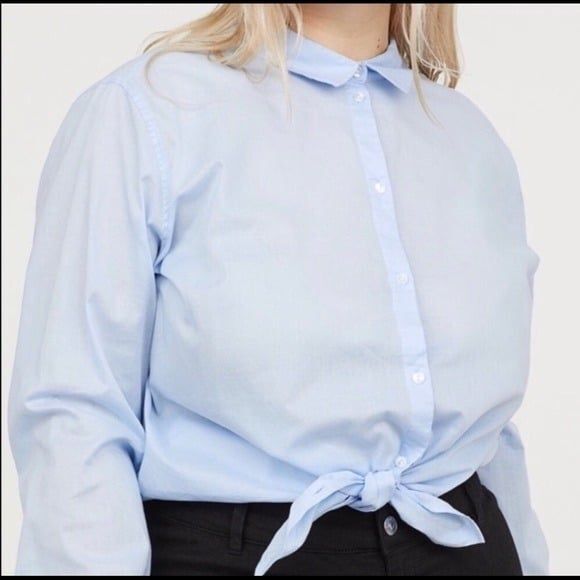 H&M Blue Lightweight Button Down Size 6 cotton - Picture 2 of 11